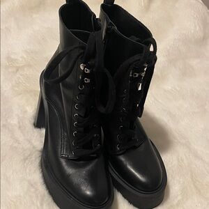Giani Bernini Black Lace-Up Boots